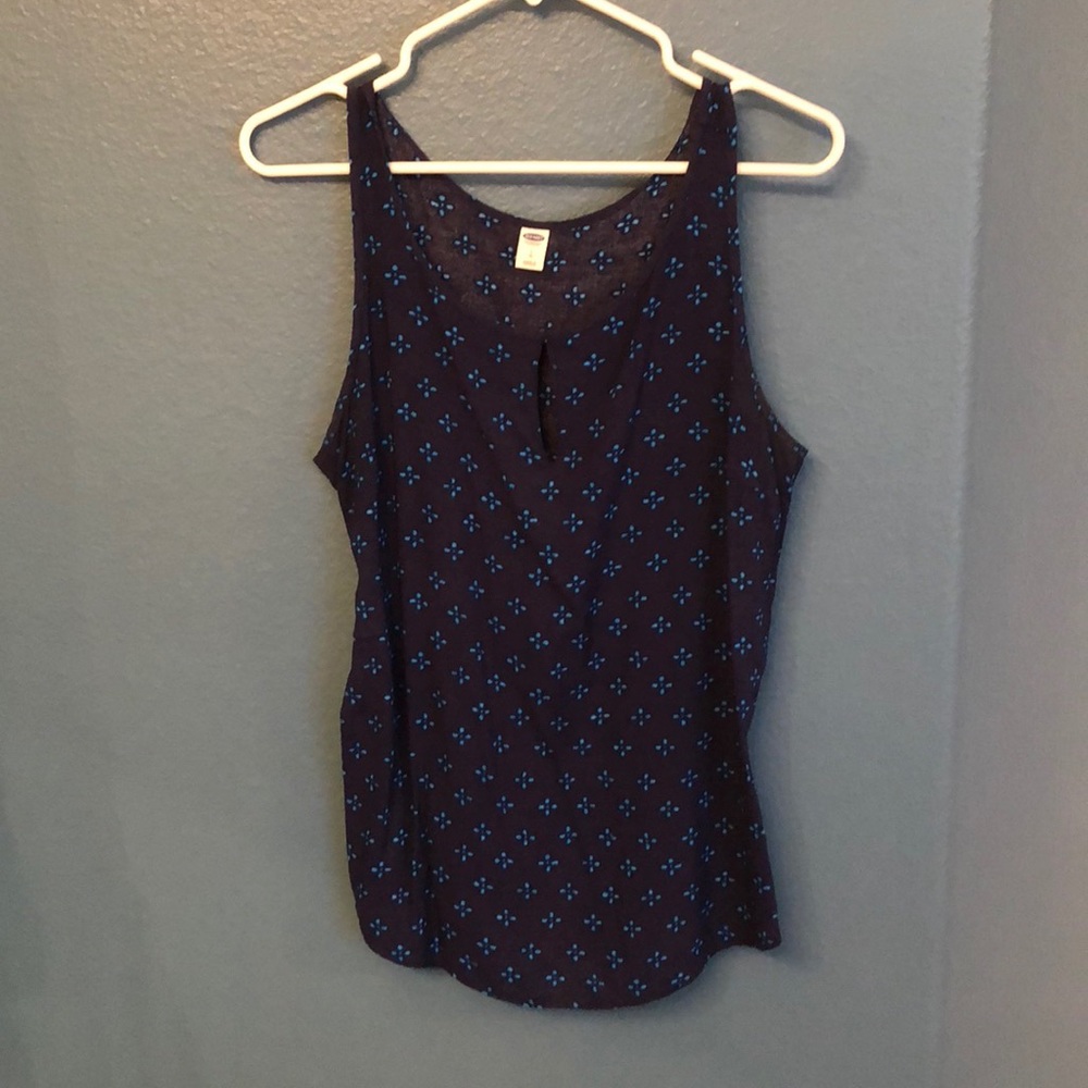 Blue with star detail tank top